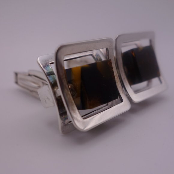Sno of Sweden 925 Silver Cuff Links - Picture 1 of 16